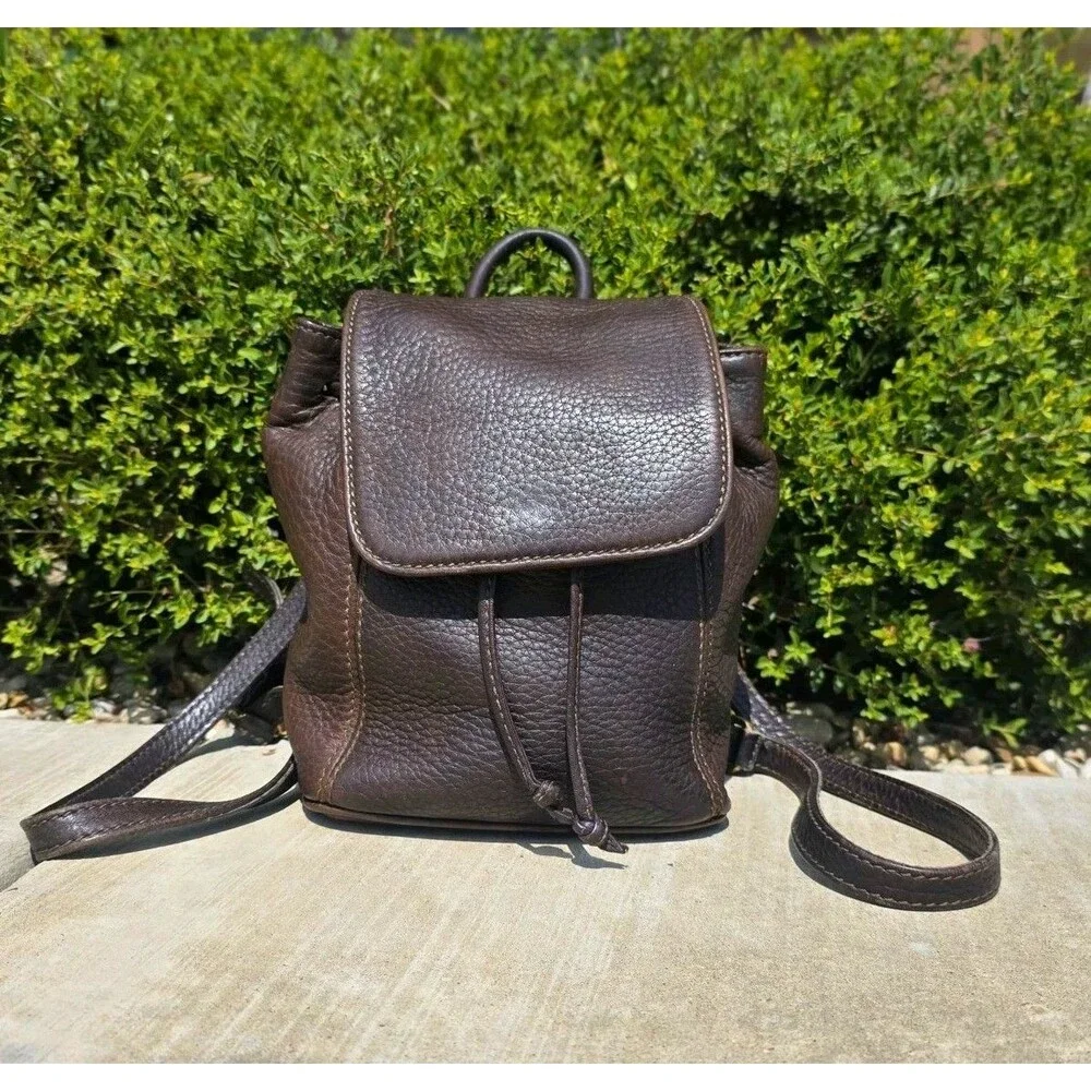 Vintage Coach 4925 Pebbled Leather Mini Backpack - Brown Color - Made in USA